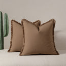1 pc New Light Luxury modern Bohemian style pillowcase, fringed pillow cushion cover (brown)