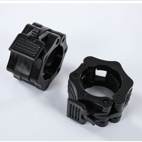 A pair of Olympic bar lock heads, plastic lock for barbell plates, 50MM (black)
