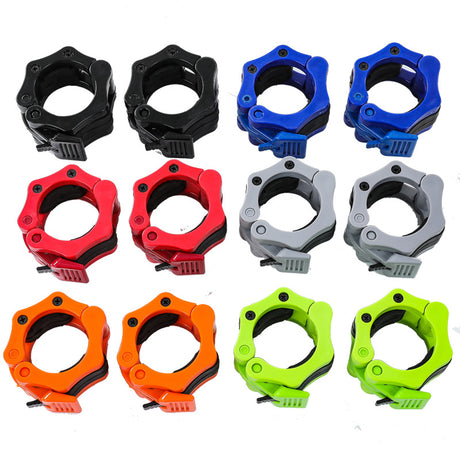 A pair of Olympic bar lock heads, plastic lock for barbell plates, 50MM (black)