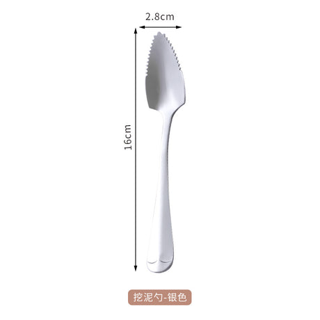 4 pieces stainless steel scraper spoons, children's complementary food spoons, baby fruit puree scraper spoons for dredging