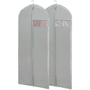 2 pieces of grey breathable three-dimensional clothing dust cover hanging bag, dust-proof and moisture-proof bag hanging suit overcoat, 60*165cm