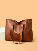 Large bag Women's 2025 Autumn New Style, simple and versatile handbag, large capacity single-shoulder bag, tote crossbody (brown)