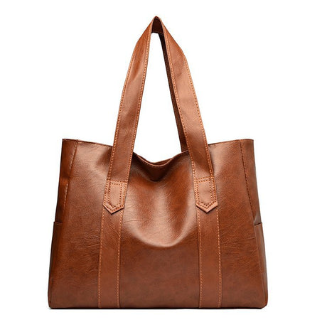 Large bag Women's 2025 Autumn New Style, simple and versatile handbag, large capacity single-shoulder bag, tote crossbody (brown)