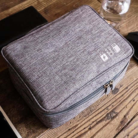 Navy Blue Data Storage Bag - Organizer for Cables, Chargers & Tech Accessories