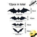 Halloween Bat Wall Stickers - Removable Spooky Decor Decals