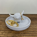 Highland Cow Ring Holder with Circular Dish Scottish Cow Statue Wedding Engagement Holder Calf Jewelry Organizer Stand