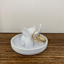 Elephant Jewelry Dish with Decorative Ring Holder and Tray Adorable Elephant Ring Organizer Tray for Jewelry Keep Ring Dish and Holder