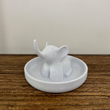 Elephant Jewelry Dish with Decorative Ring Holder and Tray Adorable Elephant Ring Organizer Tray for Jewelry Keep Ring Dish and Holder