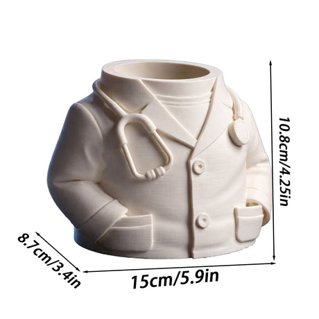 Doctor Pen Holder Desk Organizer - Lab Coat & Stethoscope Desktop Doctor Pen Holder