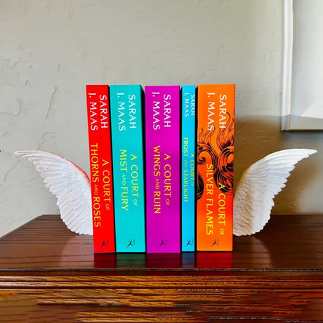 Angel Wings Bookends – 3D Printed Book Holder, Fantasy & Gothic Bookshelf Decor, Fae-Inspired Gift for Book Lovers