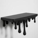 3D Printed Melting Wall Shelf – Drip-Style Modern Storage Rack, Black