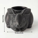 3D printed animal flower pots suitable for home and garden. Gray rabbit single piece.