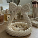 3D Printed Charming Bow Jewelry Tray - Twisted Hemp Rope Storage Tray, White