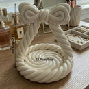 3D Printed Charming Bow Jewelry Tray - Twisted Hemp Rope Storage Tray, White