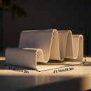 3D Printed Streamlined Desktop Organizer - Minimalist Desktop Stand (White)
