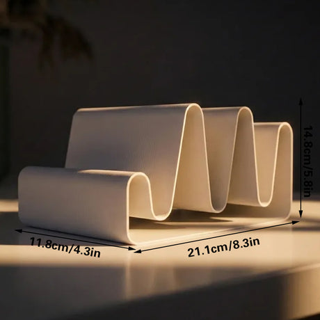 3D Printed Streamlined Desktop Organizer - Minimalist Desktop Stand (White)