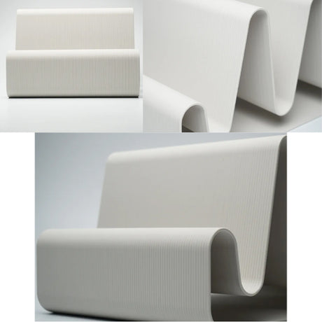 3D Printed Streamlined Desktop Organizer - Minimalist Desktop Stand (White)