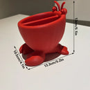 3D-printed crab-shaped toiletries storage box, red.