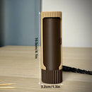 Compact 3D-printed rotating organizer capsule, 1.3 inches long x 4.1 inches high.