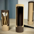 3D-printed compact rotating organizer capsule, 1.5 inches long x 4.9 inches high.