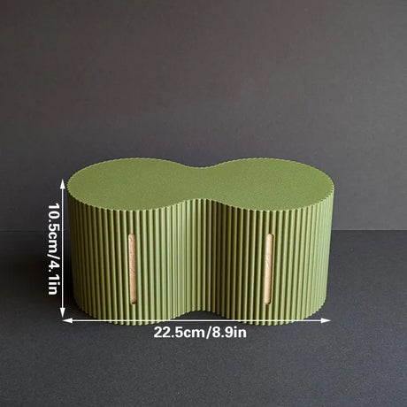 3D-printed toilet paper roll storage box, light green