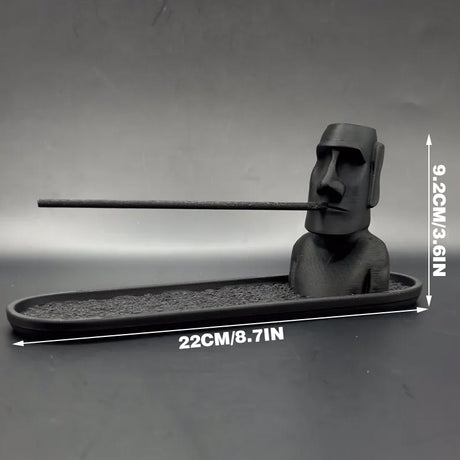 3D Printed Moai Incense Holder – Easter Island Statue, Black
