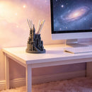 3D Printed Pen Castle Desktop Organizer, Black