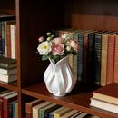 3D printed petal vase, silk white