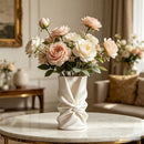 3D printed bow art vase, silk white