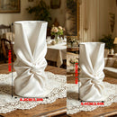 3D printed bow art vase, silk white
