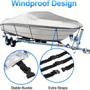 Trailerable Boat Cover – Heavy Duty Waterproof Tarp with Storage Bag, Designed for V-Hull, Fish & Ski, Runabout, Bass & Fishing Boats,17-20FTBlack