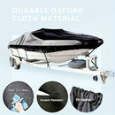 Trailerable Boat Cover – Heavy Duty Waterproof Tarp with Storage Bag, Designed for V-Hull, Fish & Ski, Runabout, Bass & Fishing Boats,20-22FTBlack