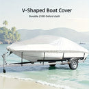 Trailerable Boat Cover – Heavy Duty Waterproof Tarp with Storage Bag, Designed for V-Hull, Fish & Ski, Runabout, Bass & Fishing Boats,21-24FTBlack