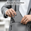 Foldable Bluetooth Keyboard with Touchpad, Wireless Portable Keyboard, Ultra Slim Rechargeable Folding Keyboard with Full-Size Keys for iOS Android Windows Laptop Tablet PC,Grey