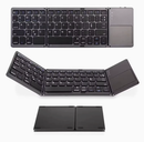 Foldable Bluetooth Keyboard with Touchpad, Wireless Portable Keyboard, Ultra Slim Rechargeable Folding Keyboard with Full-Size Keys for iOS Android Windows Laptop Tablet PC,Black