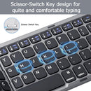 Foldable Bluetooth Keyboard with Touchpad, Wireless Portable Keyboard, Ultra Slim Rechargeable Folding Keyboard with Full-Size Keys for iOS Android Windows Laptop Tablet PC,Black