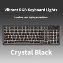 RGB Backlit Wired Mechanical Gaming Keyboard, 104 Keys Full Size Hot Swappable Keyboard with Aluminum Base, Noise Absorbing Foam, Tactile Brown Switch, Programmable Keys & Volume Knob for PC Mac,Crystal Black