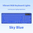 Tri-Mode Wireless Mechanical Keyboard, Bluetooth 5.0/2.4G/USB-C, 96% Layout RGB Backlit Keyboard, Hot Swappable Quiet Switch, Programmable Keys, Multi-Device for PC Mac iOS Android,Sky Blue
