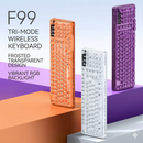 Tri-Mode Wireless Mechanical Keyboard, Bluetooth 5.0/2.4G/USB-C, 96% Layout RGB Backlit Keyboard, Hot Swappable Quiet Switch, Programmable Keys, Multi-Device for PC Mac iOS Android,Blush White