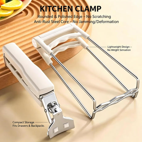 Heat Resistant Anti-Slip Bowl Gripper Tongs, Kitchen Hot Dish Plate Pot Lifter Clip for Steaming Cooking, Oven Safe Heat Protection Clamp for Home Use