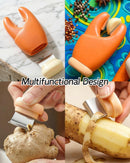 2-Pack 2-in-1 Stainless Steel Garlic Peeler Skin Remover, Multifunctional Efficient Vegetable Peeler for Carrots, Ginger, Kitchen Tool That Avoids Garlic Smell on Your Hands（Orange）