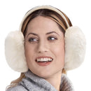 Khaki fluffy Plush Winter Ear Muffs for Women, Foldable Soft Ear Warmers Windproof Thermal Earmuffs for Cold Weather Outdoor Daily Wear