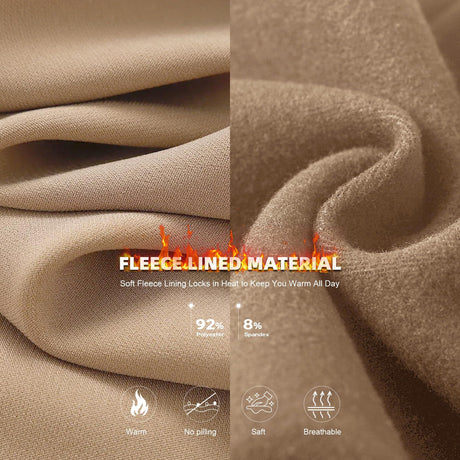 Women Lyocell High Waist Thermal Long Johns, Fleece Lined Slim Fit Base Layer Pants, Stretchy Warm Inner Thermal Leggings for Autumn Winter