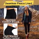 Women Lyocell High Waist Thermal Long Johns, Fleece Lined Slim Fit Base Layer Pants, Stretchy Warm Inner Thermal Leggings for Autumn Winter