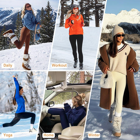 Women Lyocell High Waist Thermal Long Johns, Fleece Lined Slim Fit Base Layer Pants, Stretchy Warm Inner Thermal Leggings for Autumn Winter
