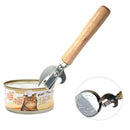 Manual Can Opener, Wooden Material Stainless Steel Bottle Opener Manual with Wooden Handle, Easy Open Multifunctional Side Cut Traditional Stab Can & Tin Opener for Kitchen Camping Traveling