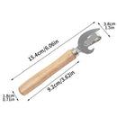 Manual Can Opener, Wooden Material Stainless Steel Bottle Opener Manual with Wooden Handle, Easy Open Multifunctional Side Cut Traditional Stab Can & Tin Opener for Kitchen Camping Traveling