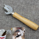 Manual Can Opener, Wooden Material Stainless Steel Bottle Opener Manual with Wooden Handle, Easy Open Multifunctional Side Cut Traditional Stab Can & Tin Opener for Kitchen Camping Traveling