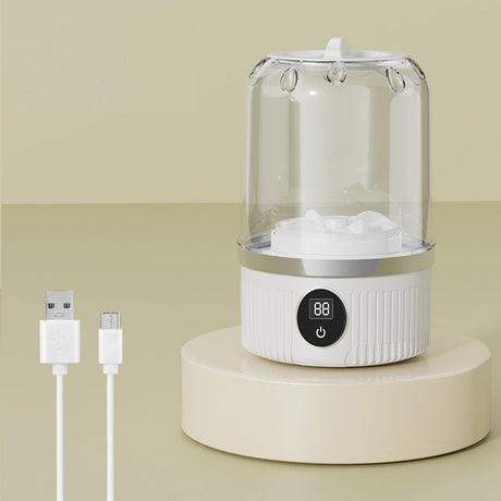 White portable mini washing machine, suitable for underwear, socks, baby clothes - rechargeable cordless compact washing machine, suitable for small loads, travel and dormitory use - USB rechargeable home/apartment washing machine