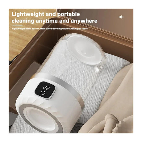 Pink portable mini washing machine, suitable for underwear, socks, baby clothes - rechargeable cordless compact washing machine, suitable for small loads, travel and dormitory use - USB rechargeable home/apartment washing machine